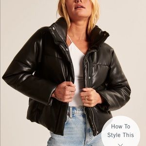 A&F Vegan Leather Mini Puffer